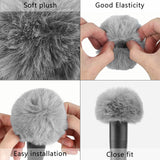 Geekria for Creators Furry Windscreen Compatible with Shure SM57, SM81-LC Mic DeadCat Wind Cover Muff, Windbuster, Windjammer, Fluff Cover Windshield (Grey / 2 Pack)