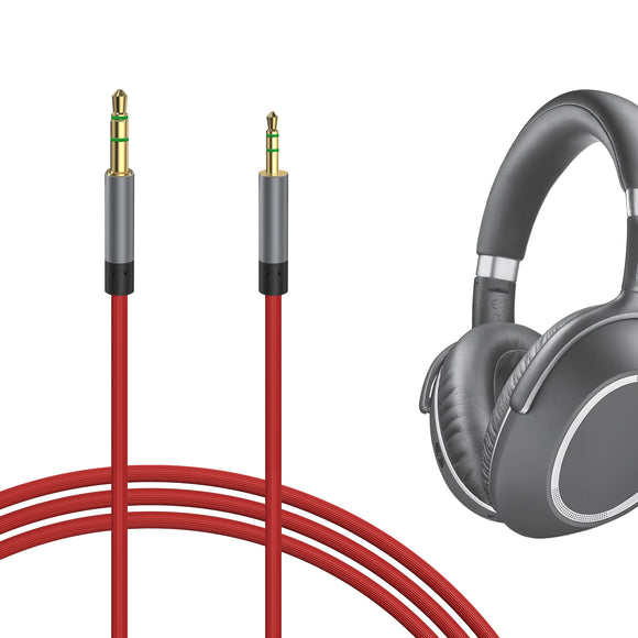 Geekria Audio Cable Compatible with Sennheiser Momentum 4, PXC 550, PXC 550 II, ACCENTUM Plus Headphones, 2.5mm to 3.5mm Replacement Stereo Cord (Red 5.6 ft / 1.7 m)