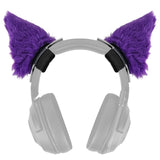 Geekria NOVA Headphone Headband Spacer+Cat Ears Attachment Compatible with Bose, Sony, Skullcandy, Beats, Marshall Headphones, Easy DIY Installation, Comfortable & Stylish (Black/Purple)