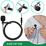 Geekria Lavalier Microphone for Voice Amplifier Portable, Action/SLR Cameras, Omnidirectional Condenser Mic with Clip, Lapel Mic Used for Meeting, Recording, Podcast, 3.5mm Plug (4FT/1.2m)