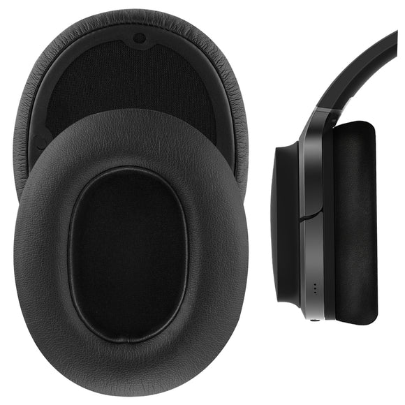 Geekria QuickFit Protein Leather Replacement Ear Pads for Edifier W830BT, W860NB Headphones Ear Cushions, Headset Earpads, Ear Cups Cover Repair Parts ( Black)