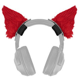 Geekria NOVA Headphone Headband Spacer+Cat Ears Attachment Compatible with Razer, JBL, Plantronics, Sennheiser, Logitech, Hyperx, Corsair Headphones, Easy DIY Installation (Black/Red)