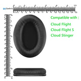 Geekria QuickFit Replacement Ear Pads for HyperX Cloud Flight, Cloud Flight S, Cloud Stinger Gaming Headphones Ear Cushions, Headset Earpads, Ear Cups Cover Repair Parts (Black )