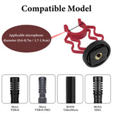 Geekria for Creators On Camera Microphone Shock Mount Holder, Shockmount for Shotgun Video Microphones with Cold Shoe, Compatible with RODE VideoMicro, Movo VXR10 (Red / 2 Pack)