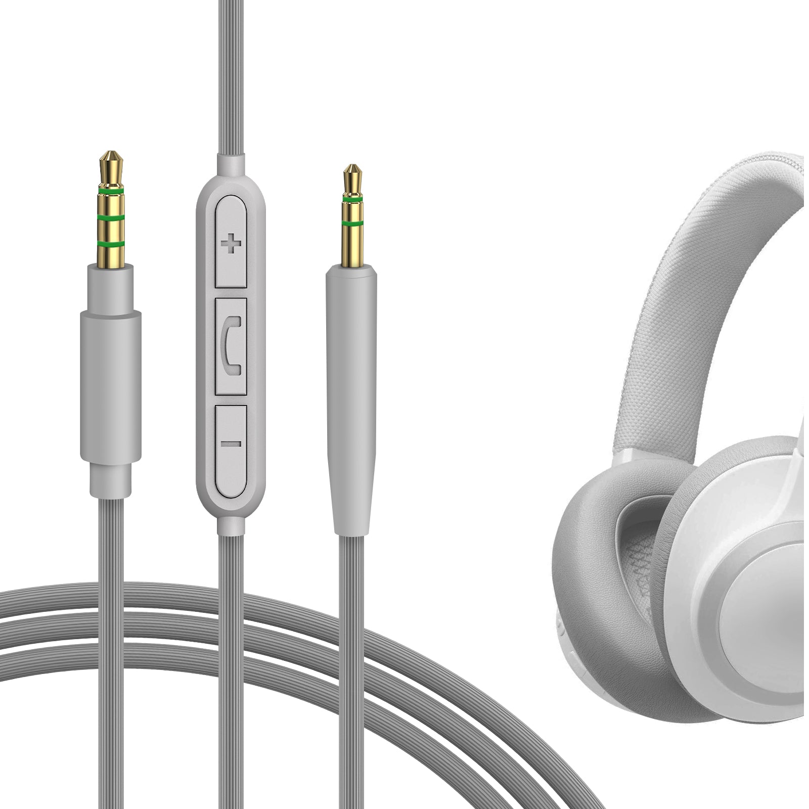 Geekria Audio Cable with Mic and Mute Control Compatible with JBL Tune 770NC 3.5mm to 2.5mm 4ft product image