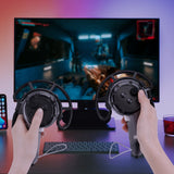 Geekria VR Extended Controller Grips Cover Compatible with Meta Quest 3, Anti-Collision Protection Frame Set, PC Clear Shell with Adjustable Straps, Handle Bumper Guard Kit (Clear)