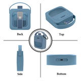 Geekria Protective Silicone Case Compatible with Bose SoundLink Micro 2nd Gen, Portable Speaker Cover with Keychain Hook, Soft Anti-Scratch Sleeve for Travel and Daily Use (Blue)