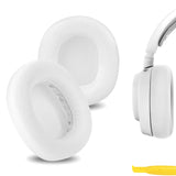 Geekria Comfort Mesh Fabric Replacement Ear Pads for SteelSeries Arctis Nova Pro Wired, Arctis Nova 1/ 3/ 4/ 5/ 7 Headphones Ear Cushions, Repair Parts (White)