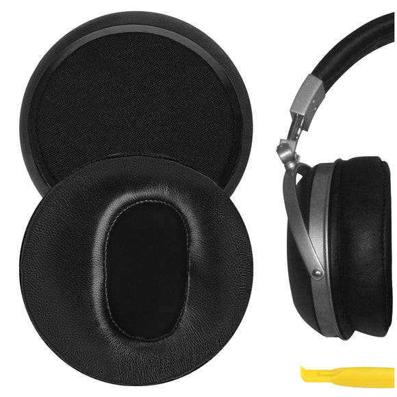 Geekria Elite Sheepskin Replacement Ear Pads for DENON AH-D2000, D5000, D5200, D7000, D7200, D9200 Headphones Ear Cushions, Headset Earpads, Ear Cups Cover Repair Parts (Black)