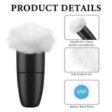 Geekria for Creators Furry Windscreen for 0.2'' (5mm) Diameter Microphone, Mic DeadCat Wind Cover Muff, Windbuster, Fluff Cover Windshield Compatible with Rode Lavalier, SmartLav+ (White / 2 Pack)