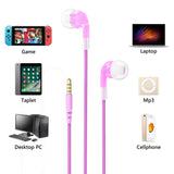 Geekria Kids Wired Earbuds with Mic & Volume Control for School and Online Class, Children's 3.5mm Jack In-Ear Earphone with 85dB Volume Limit for Small Ears, Storage Case Included (Pink)