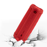Geekria Silicone Speaker Case Cover Compatible with JBL Flip 5, Protective Soft Skin, Replacement Portable Speakers Travel Carrying Sleeve with Keychain Hook and Shoulder Strap (Red)