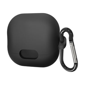 Geekria Silicone Case Cover Compatible with Soundcore by Anker Liberty 4 NC True Wireless Earbuds, Protective Earphones Skin Cover with Keychain Hook, Charging Port Accessible (Black)