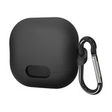 Geekria Silicone Case Cover Compatible with Soundcore by Anker Liberty 4 NC True Wireless Earbuds, Protective Earphones Skin Cover with Keychain Hook, Charging Port Accessible (Black)