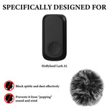 Geekria for Creators Furry Windscreen for Lark A1, Compatible with Hollyland Lark A1 Wireless Mic, Mic DeadCat Wind Cover Muff, Fluff Cover Windshield, Wind Noise Reduction (Grey / 4 Pack)