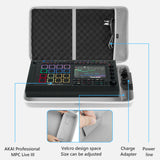 Geekria Audio Interface Carrying Case, Compatible with Akai Professional MPC Live III, EVA Hard Shell Portable Travel Bag (Light Gray)