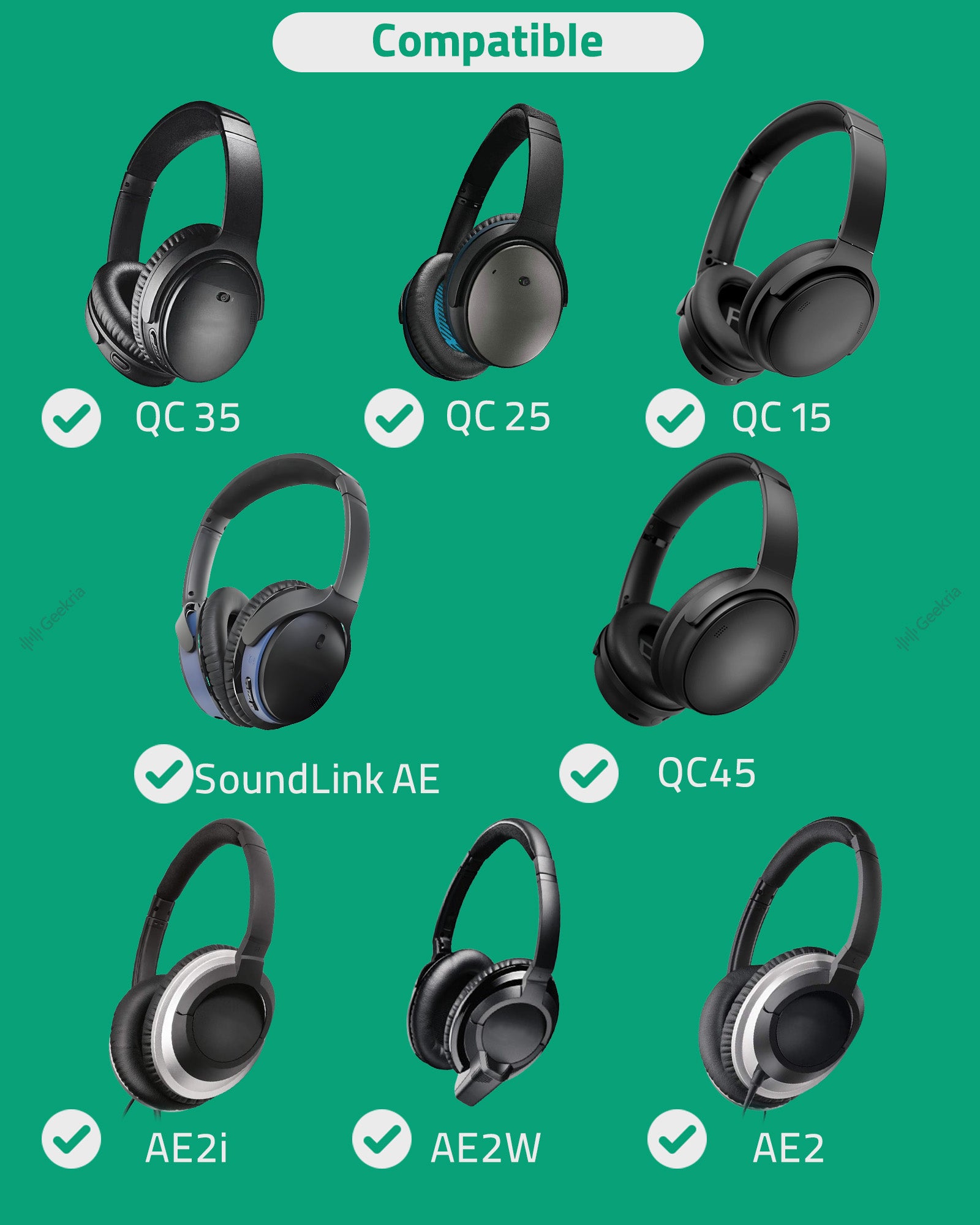 thumbnail image 2 of Geekria QuickFit Replacement Ear Pads For SONY MDR-XB 450/ 450AP/ 550AP/ 650BT, WH-XB700 Headphones Ear Cushions, Repair Parts (Black) Price In UAE 2 of 10