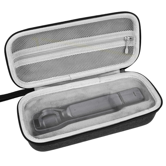 Geekria Carrying Case for Osmo Pocket 3, Portable Storage Small Protector Hard Bag Compatible with DJI Osmo Pocket 3, Protective with Cable Storage, Wrist Strap, Carabiner Accessories (Grey)