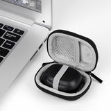 Geekria Shield Earbuds Case Compatible with Skullcandy EcoBuds, Dime 2, Dime 3, Smokin' Buds True Wireless Earbud, Replacement Hard Shell Travel Carrying Bag with Carabiner Clip (Grey)