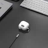 Geekria Silicone Case Cover Compatible with Soundcore by Anker Liberty 4 NC True Wireless Earbuds, Protective Earphones Skin Cover with Keychain Hook, Charging Port Accessible (White)