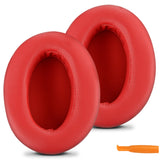 Geekria PRO Extra Thick Replacement Ear Pads for Sony, SteelSeries, Arctis, Turtle Beach, Skullcandy, HyperX and Other Large or Mid-Sized Over-Ear Headphones Earpads Ear Cushion (Red)