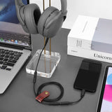 Geekria Audio Cable with Mic Compatible with Skullcandy Crusher Evo, Hesh 3/2, Riff 2 Headphones Cable, 1/8" (3.5mm) to 3.5mm Aux Replacement Stereo Cord with Inline Microphone (5.6ft/1.7 m)