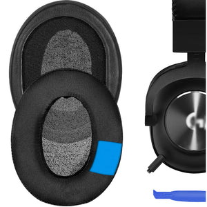 Geekria PRO Extra Thick Cooling Gel Replacement Ear Pads for Logitech G Pro, G Pro X, G433, G233, G Pro X 2 Headphones Ear Cushions, Headset Earpads, Ear Cups Cover Repair Parts (Black)