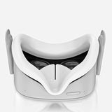 Geekria VR Protective Cover Fit for Meta/Oculus Quest 2, Touch Controller Grip Cover, Front Face Protector Cover, Silicone Face Cover with Lens Protective Cover (12PCS, White)