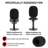 Geekria for Creators Foam Windscreen Compatible with FIFINE AmpliGame A6, A6V, A6T, A8 Microphone Antipop Foam Cover, Mic Wind Cover, Sponge Foam Filter (Black / 2 Pack)