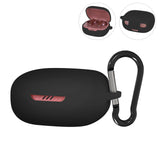 Geekria Silicone Case Cover Compatible with JBL Live Pro 2TWS True Wireless Earbuds, Protective Earphones Skin Cover with Keychain Hook, Charging Port Accessible, Support Wireless Charging (Black)