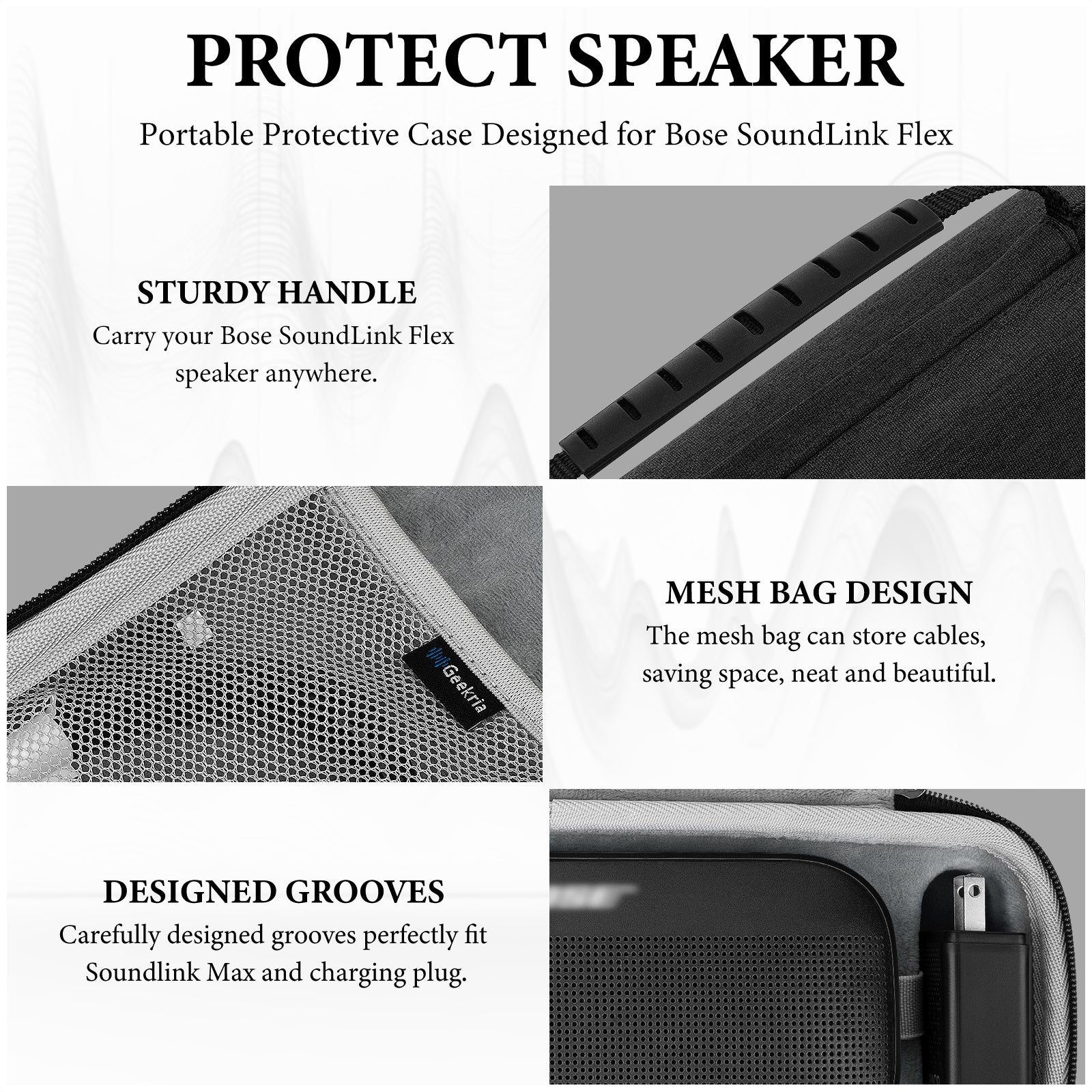 Geekria Shield Speaker Case Compatible with Bose New SoundLink Flex 2n