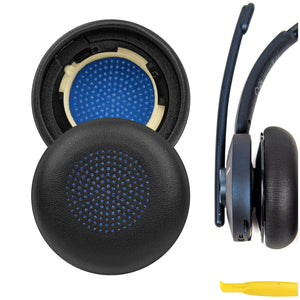 Geekria QuickFit Replacement Ear Pads Compatible with Anker Powerconf H700, H500 Headphones, Ear Cushions (Black)