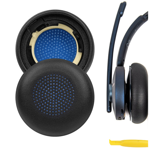 Geekria QuickFit Replacement Ear Pads Compatible with Anker Powerconf H700, H500 Headphones, Ear Cushions (Black)