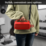 Geekria Silicone Speaker Case Cover Compatible with Bose SoundLink Plus, Protective Soft Skin, Replacement Portable Speakers Travel Carrying Sleeve with Shoulder Strap (Red)