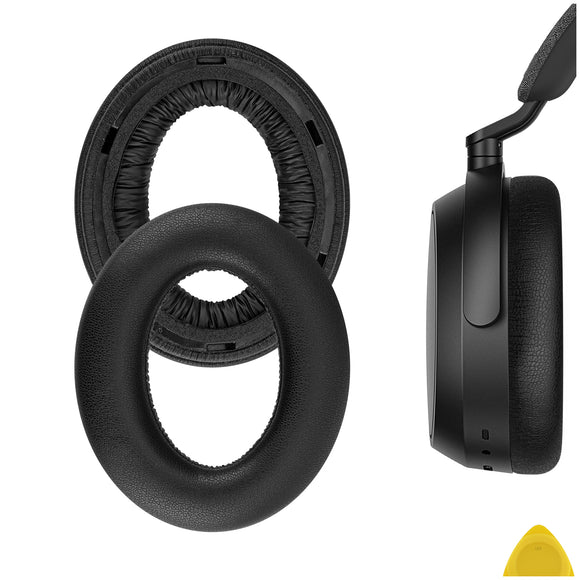 Geekria QuickFit Replacement Ear Pads for Sennheiser Momentum 4 Wireless Over-Ear Headphones Ear Cushions, Headset Earpads, Ear Cups Cover Repair Parts (Black)