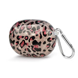 Geekria TPU Case Cover Compatible with Beats Studio Buds+ True Wireless Earbuds, Protective Earphones Skin Cover with Keychain Hook, Charging Port Accessible (Pink Leopard)