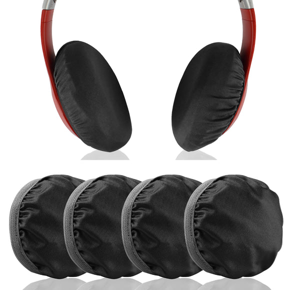 Geekria 2 Pairs Flex Fabric Headphones Ear Covers, Washable & Stretchable Sanitary Earcup Protectors for Over-Ear Headset Ear Pads, Sweat Cover for Gym, Gaming (M / Black-Red)