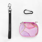 Geekria NOVA Shield Earbuds Case Compatible with Apple AirPods Pro2/Pro/4/3/2/1 True Wireless Earbud, Replacement Hard Shell Travel Carrying Bag with Carabiner Clip Portable (Pink)
