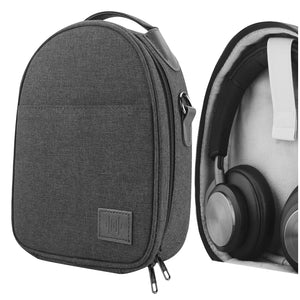 Geekria Headphones Pouch Compatible with Anker Soundcore Life35, Parrot Zik 2, Plantronics BackBeat GO 810 Case, Replacement Protective Travel Carrying Bag with Cable Storage (Grey)