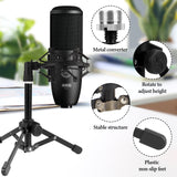 Geekria for Creators Tabletop Tripod Mic Stand Compatible with AKG D5, P120, P420, P820, C1000S, C3000, C451B, P5i, P3S Microphones, Desktop Mic Stand with Foldable Non-Slip Feet