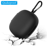 Geekria Silicone Case Cover Compatible with SHOKZ OpenFit 2 True Wireless Earbuds, Protective Earphones Skin Cover with Keychain Hook, Charging Port Accessible, Front LED Visible (Black)