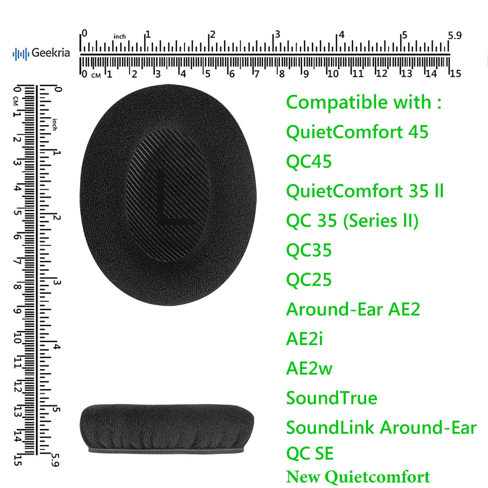 thumbnail image 2 of Geekria QuickFit Replacement Ear Pads For SONY MDR-XB 450/ 450AP/ 550AP/ 650BT, WH-XB700 Headphones Ear Cushions, Repair Parts (Black) Price In UAE 2 of 10