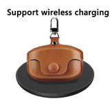 Geekria Vegan Leather Case Cover Compatible with Sony WF-1000XM4 True Wireless Earbuds, Earphones Skin Cover, Protective Carrying Case with Keychain Hook, Charging Port Accessible (Brown)