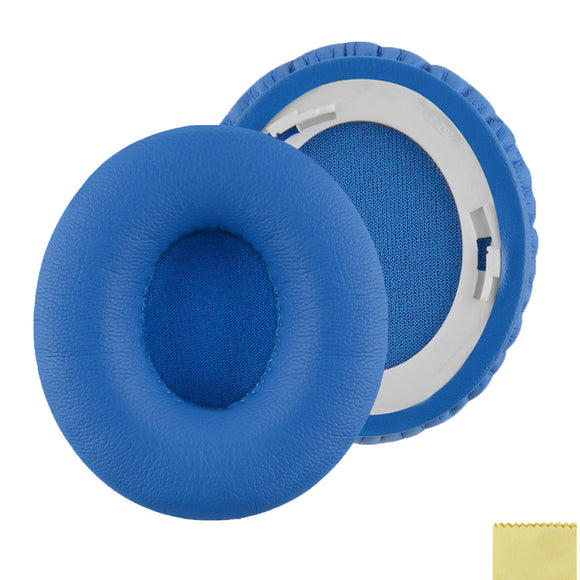 Geekria QuickFit Replacement Ear Pads for Beats SoloHD (810-00012-00) On-Ear Headphones Ear Cushions, Headset Earpads, Ear Cups Cover Repair Parts (Blue)