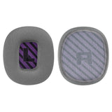 Geekria Comfort Mesh Fabric Replacement Ear Pads for Astro Gaming A10 Gen 2 Headphones Ear Cushions, Headset Earpads, Ear Cups Cover Repair Parts (Grey/Purple)