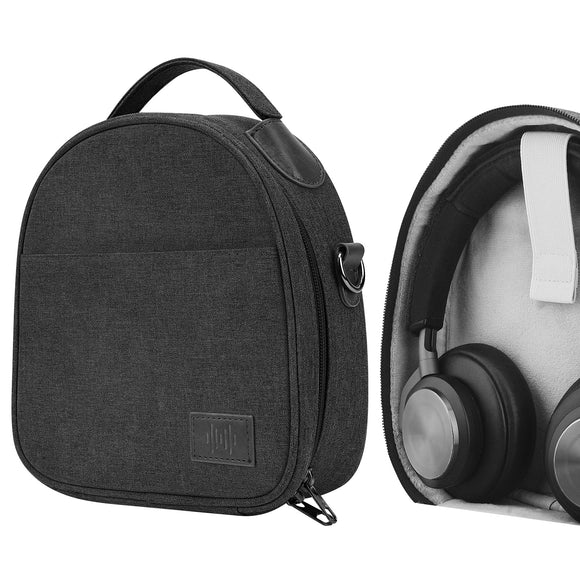 Geekria Headphones Pouch Compatible with Sennheiser PXC 550, Bose QC Ultra/45/35 Series II, Soundcore Q11i, Replacement Protective Travel Carrying Bag with Cable Storage (Grey)