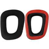 Geekria QuickFit Mesh Fabric Replacement Ear Pads for Logitech G430, G930 Headphone Ear Pad and Headband Pad/ Ear Cushion + Headband Cushion/ Repair Parts Suit ( Red-Black )