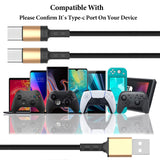 Geekria Fast Charging USB to Dual Type-C Y Splitter Charging Cable, Compatible with PlayStation 5, Xbox Series X, Series S Charging Cable, Suitable for PS5 Dual Sense Controller (6.5ft/200cm)