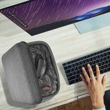 Geekria Shield Case for Large-Sized Over-Ear Headphones, Replacement Protective Hard Shell Travel Carrying Bag with Cable Storage, Compatible with Sennheiser HD820 (Drak Grey)