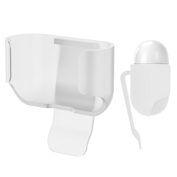 Geekria Ultra-Light Polycarbonate Belt Clip Earbuds Case Compatible with Apple AirPods 4, Hard Shell for Hiking, Outdoor Activities, Tight fixation (White, 1 Pack, Single Case)